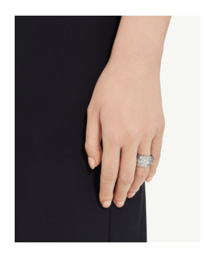 Mm6 Maison Margiela Triple Logo Ring In Metallic