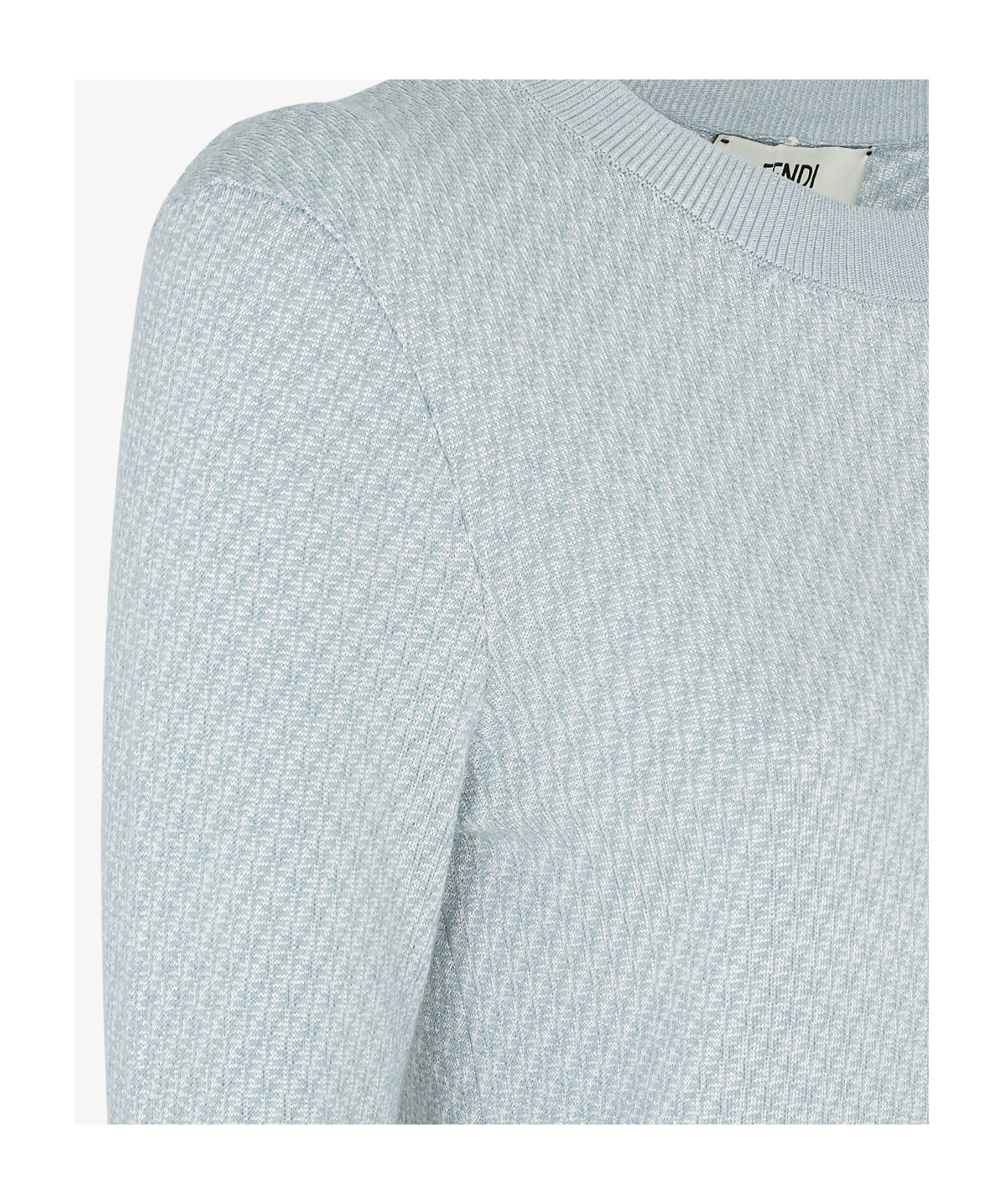 Fendi Jumper Light Blue Ff Wool And Silk Jumper In Light Blue