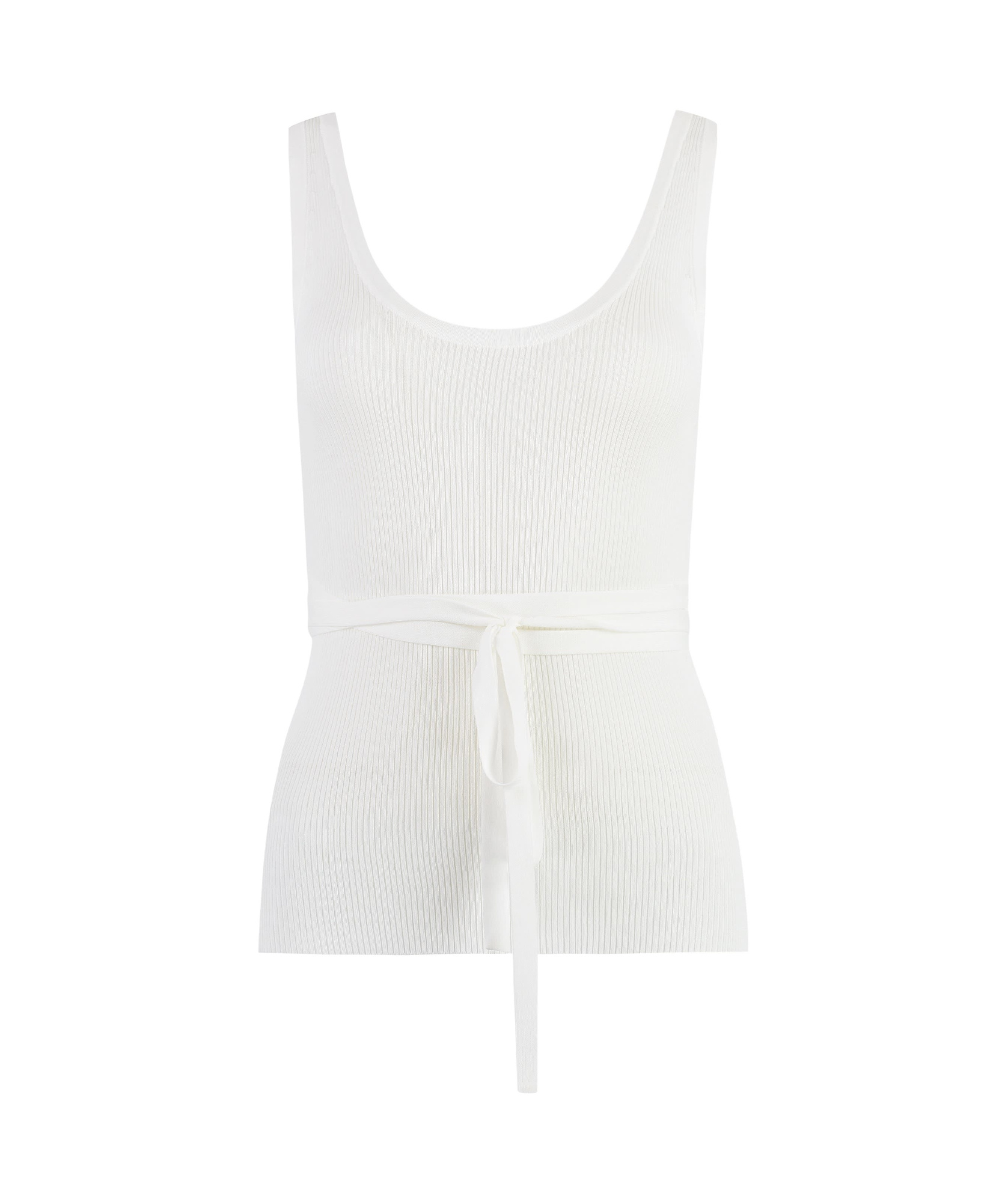 P.a.r.o.s.h Parosh Knitted Crop Top Ribbed Tank Top In White