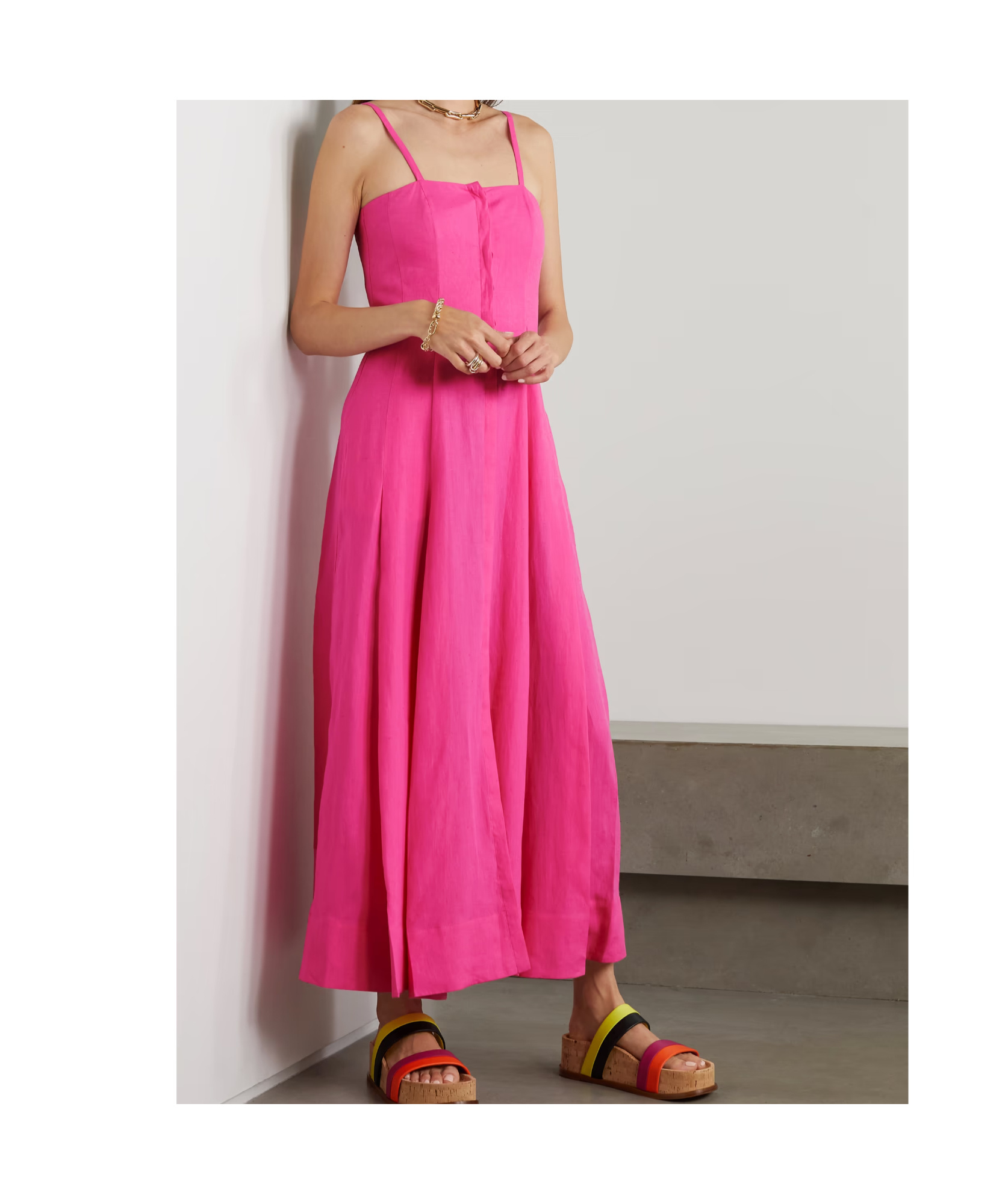 Gabriela Hearst Suspender Dress In Pink