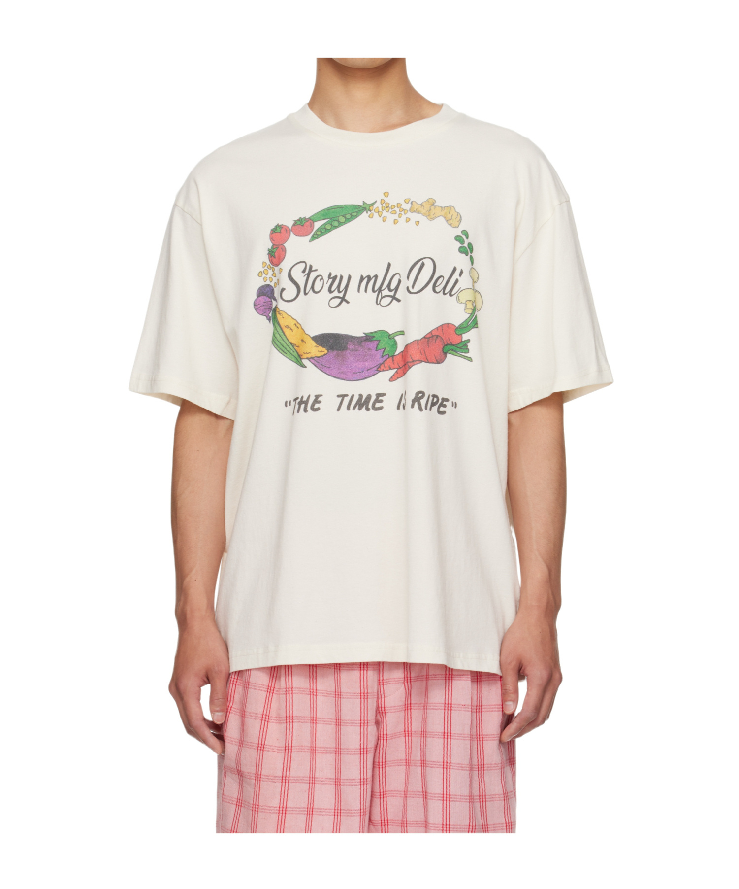 Story Mfg. Mfg Mens Ecru Grateful Graphic-print Cotton T-shirt Xl In White