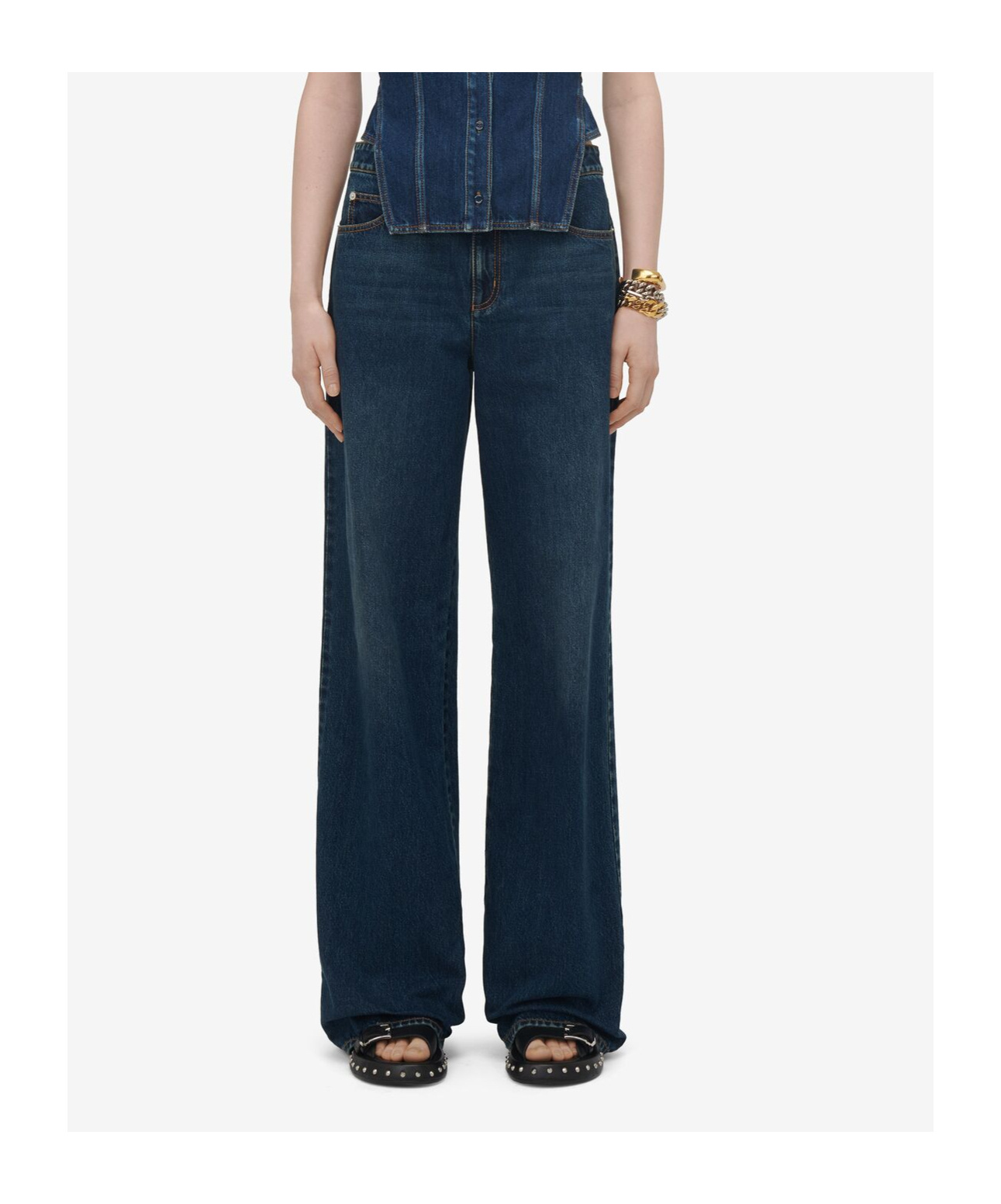 Alexander Mcqueen Wide-leg Jeans In Black