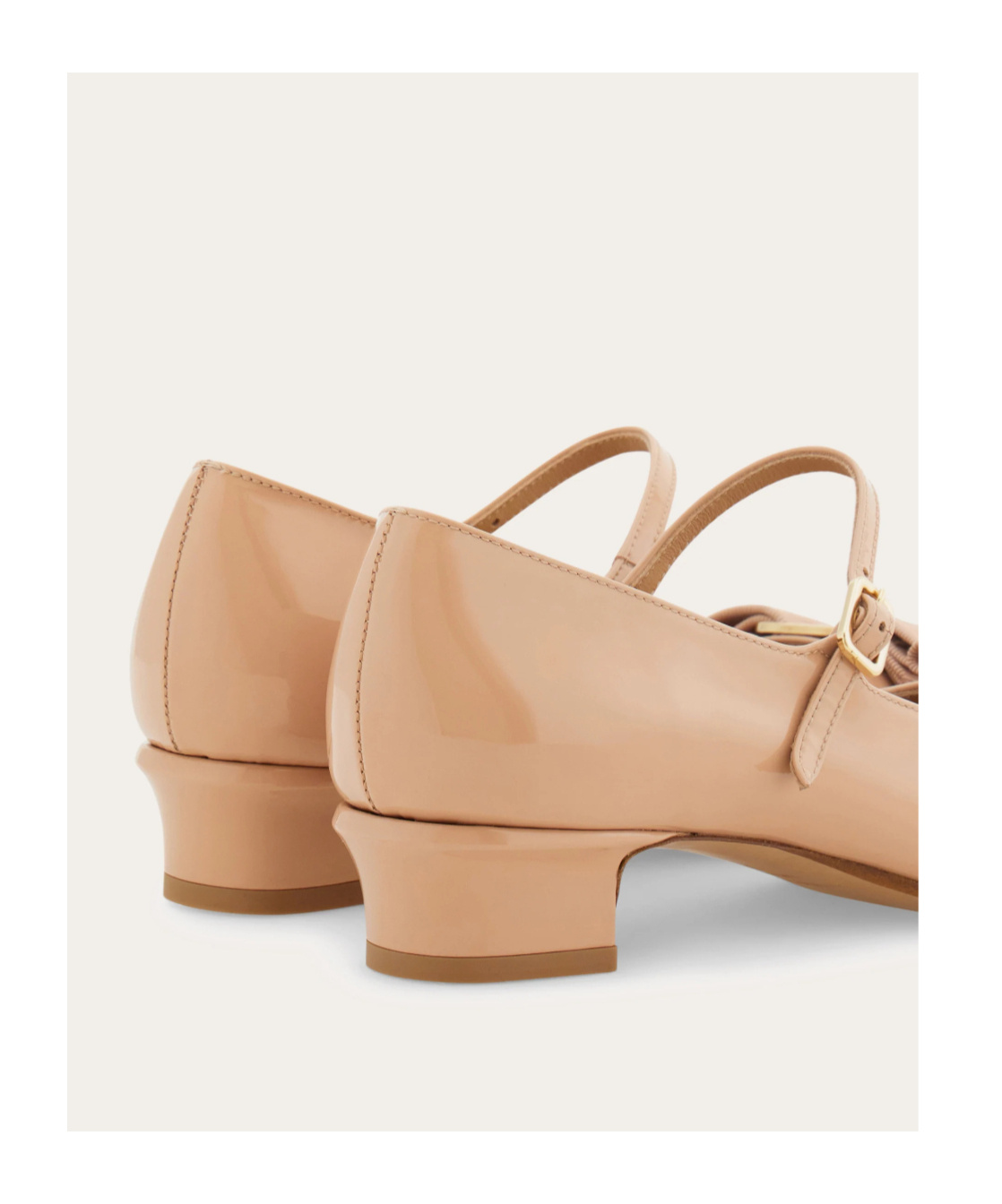 Ferragamo Mary Jane With Vara Bow In Neutral