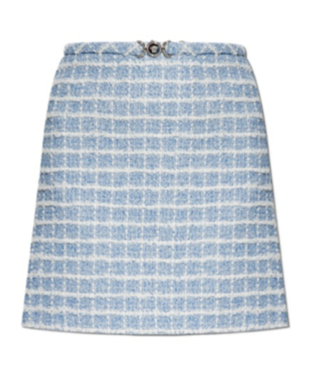 Versace Mini Skirt In Tweed With Belt Detail