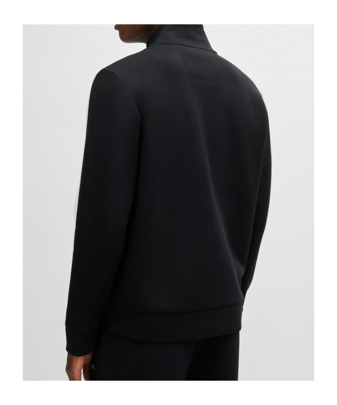 Shop Hugo Boss Stretch-cotton Zip-up Sweatshirt With Logo Print