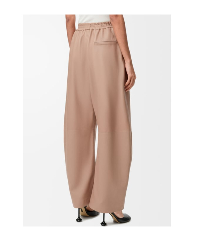 Loewe Barrel Trousers In Nappa Lambskin In Brown