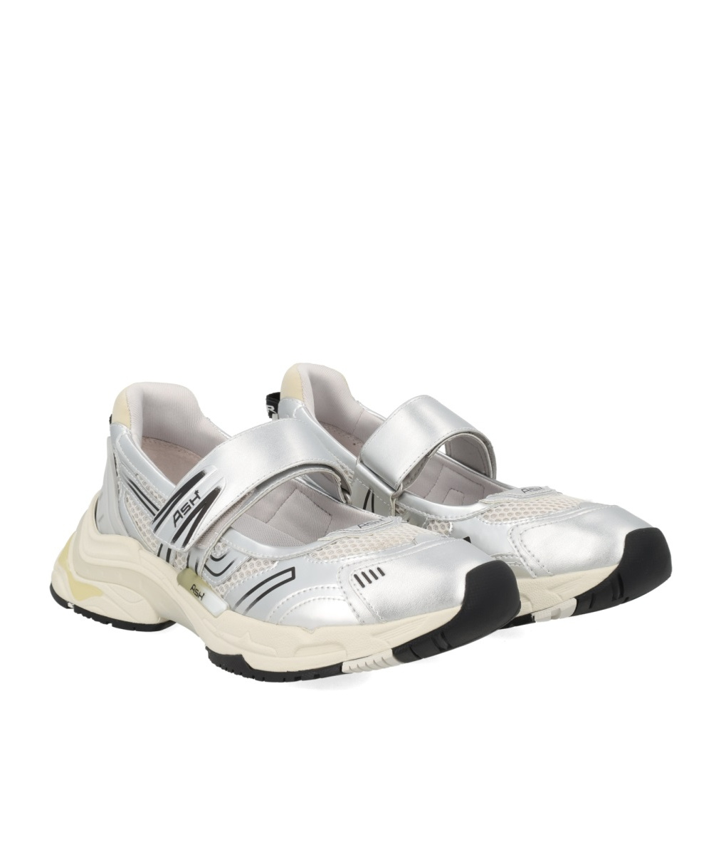 Ash Rolls Polyurethane Metallic Silver Sneakers In Gray