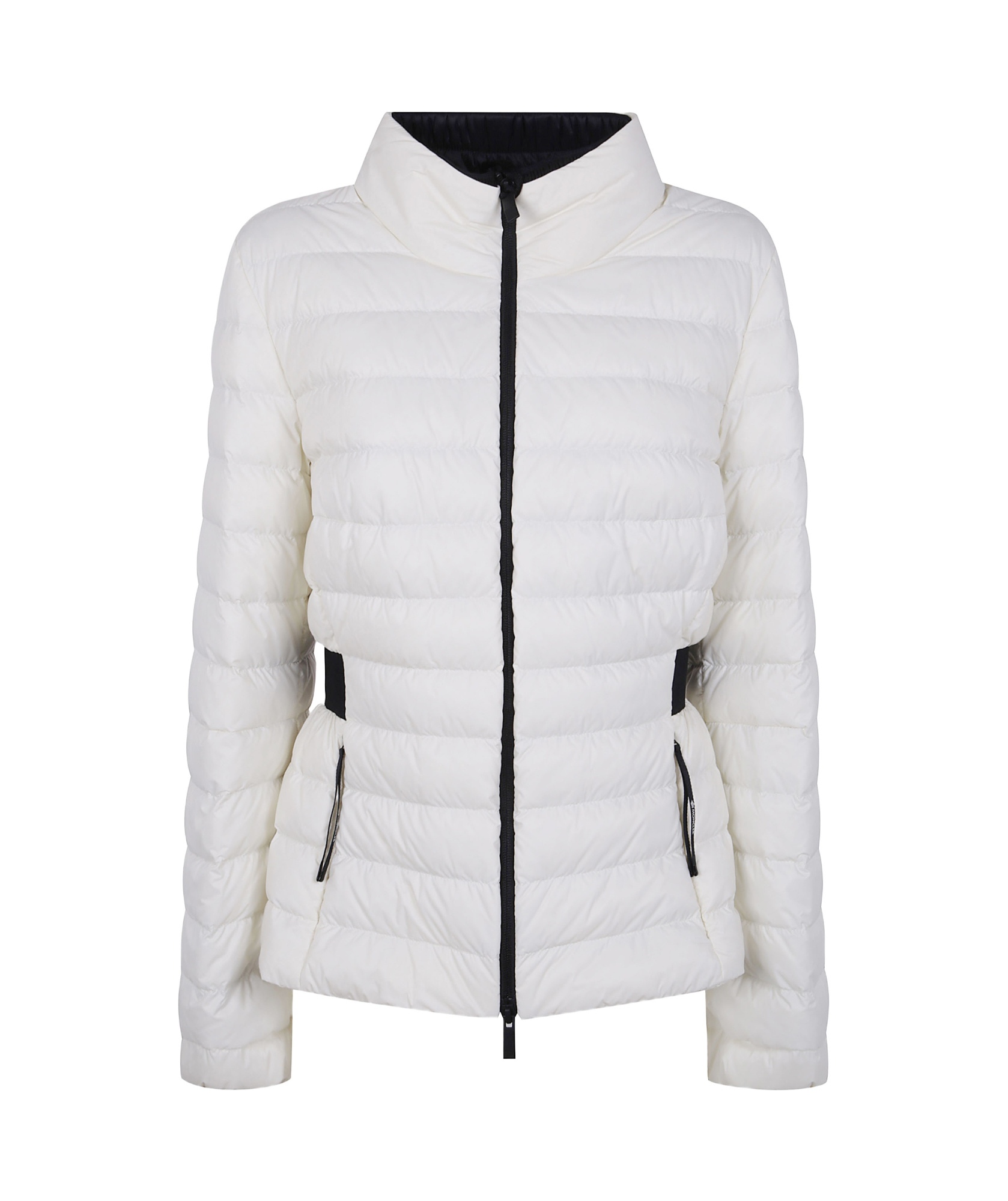 Moncler Quilted Belted Jacket In White