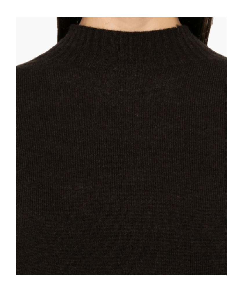 Twinset Twin-set Brushed Cashmere Mock Neck Sweater In Black