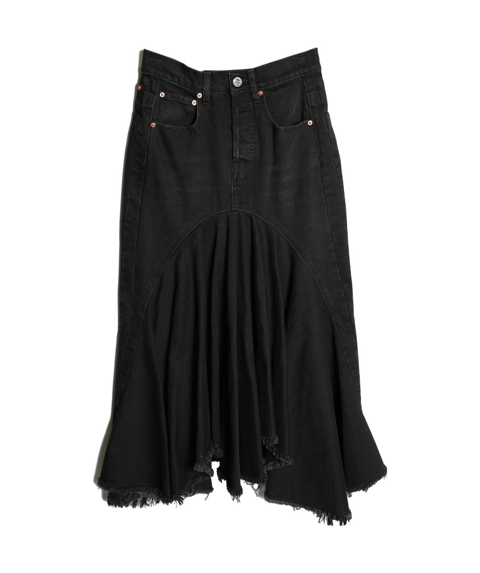 Vetements Denim Midi Skirt In Black