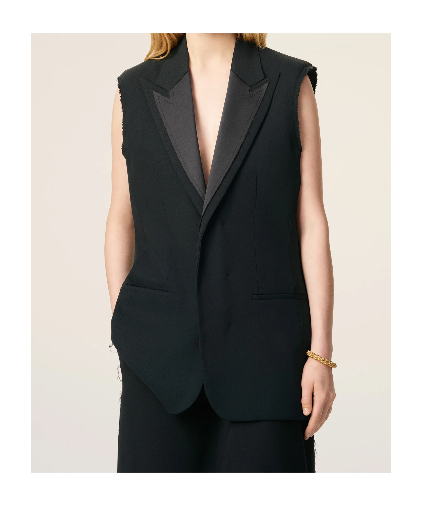 Ami Alexandre Mattiussi Ami Paris Anthracite Grey Wool Vest Women In Black