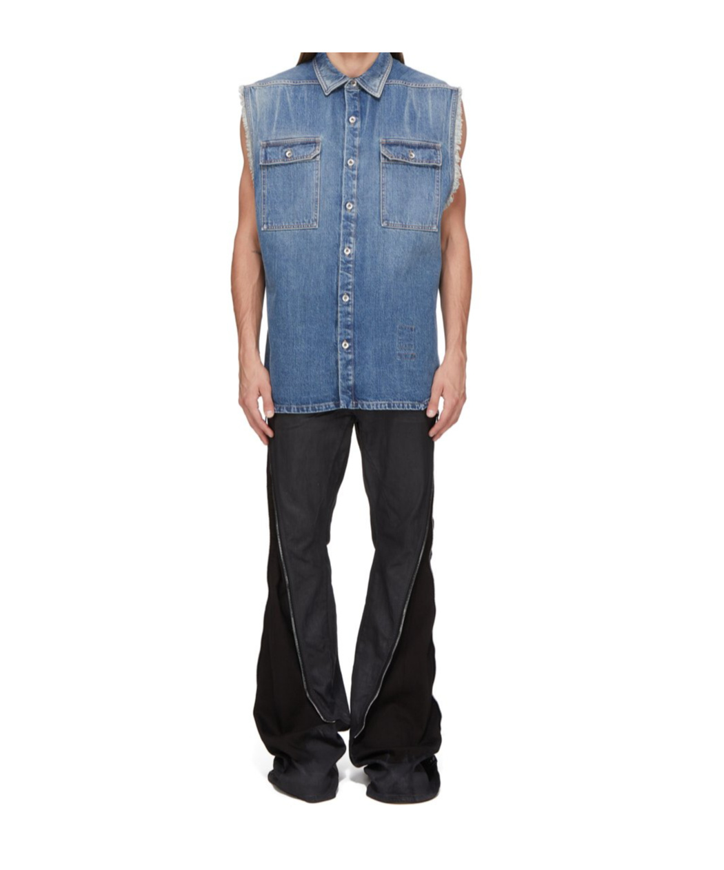 Shop Rick Owens Drkshdw Sl Tommy Jumbo Gilet In Blue