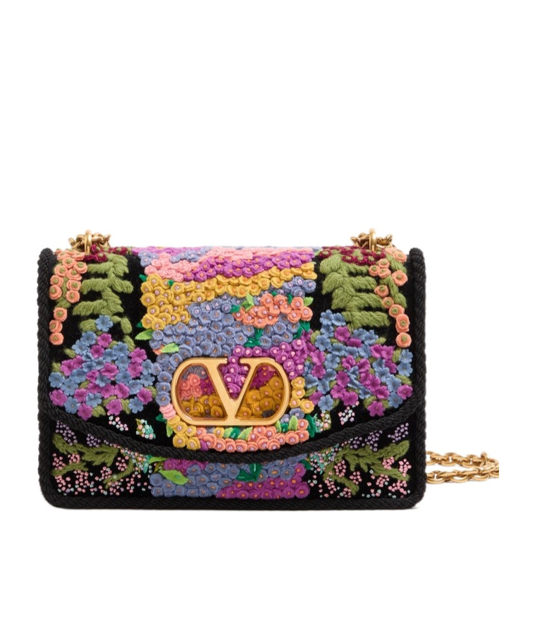 Valentino Garavani Garavani Vain Embroidered Shoulder Bag Woman Multicolour Uni In Multi