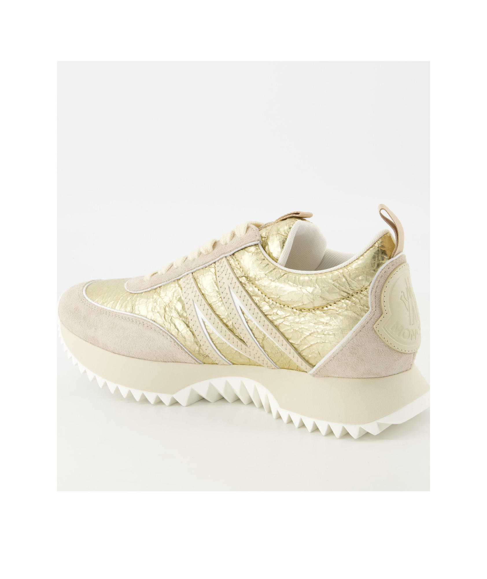 Moncler Pacey Leather Sneakers In Nude