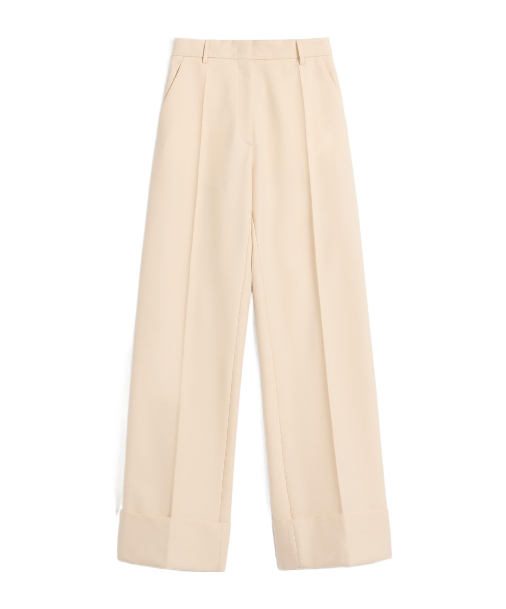 Valentino Hose Aus Diagonal Dry Wool Frau Elfenbein 50 In Nude