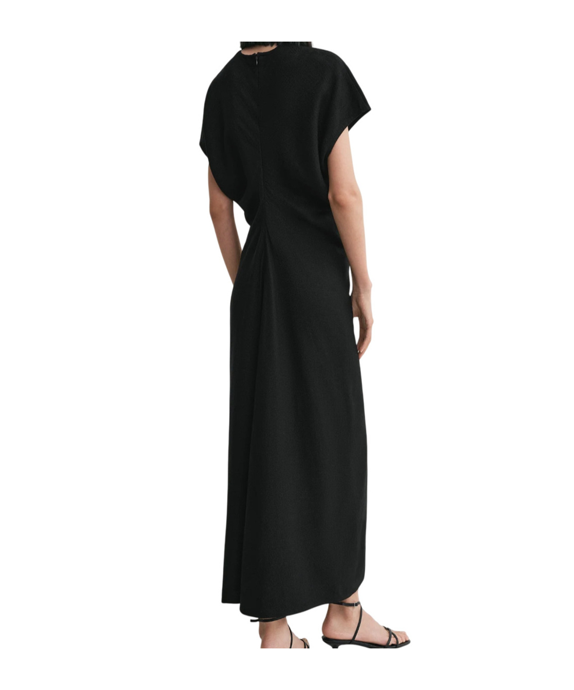 Totême Toteme Black Woven Dress With Loose Waist