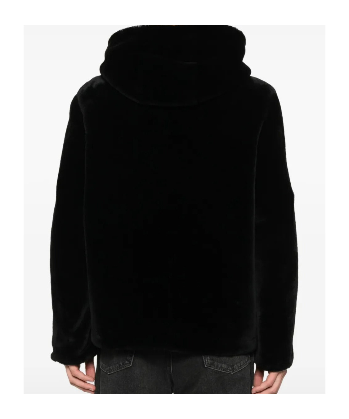 Yves Salomon Patch Pocket Hooded Jacket In Black