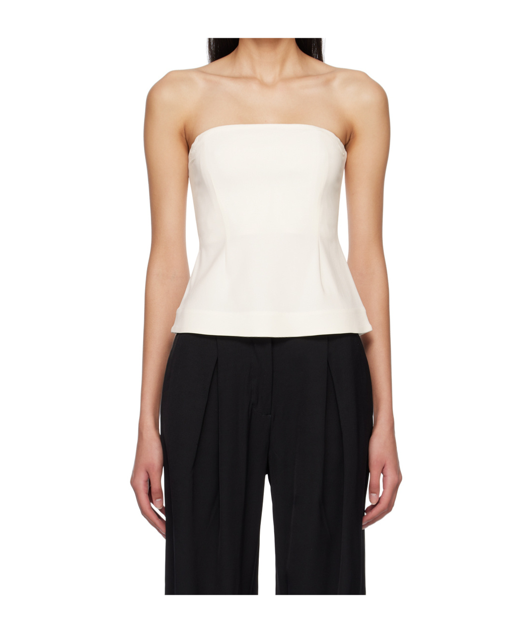 Co White Straight Neck Bustier In White