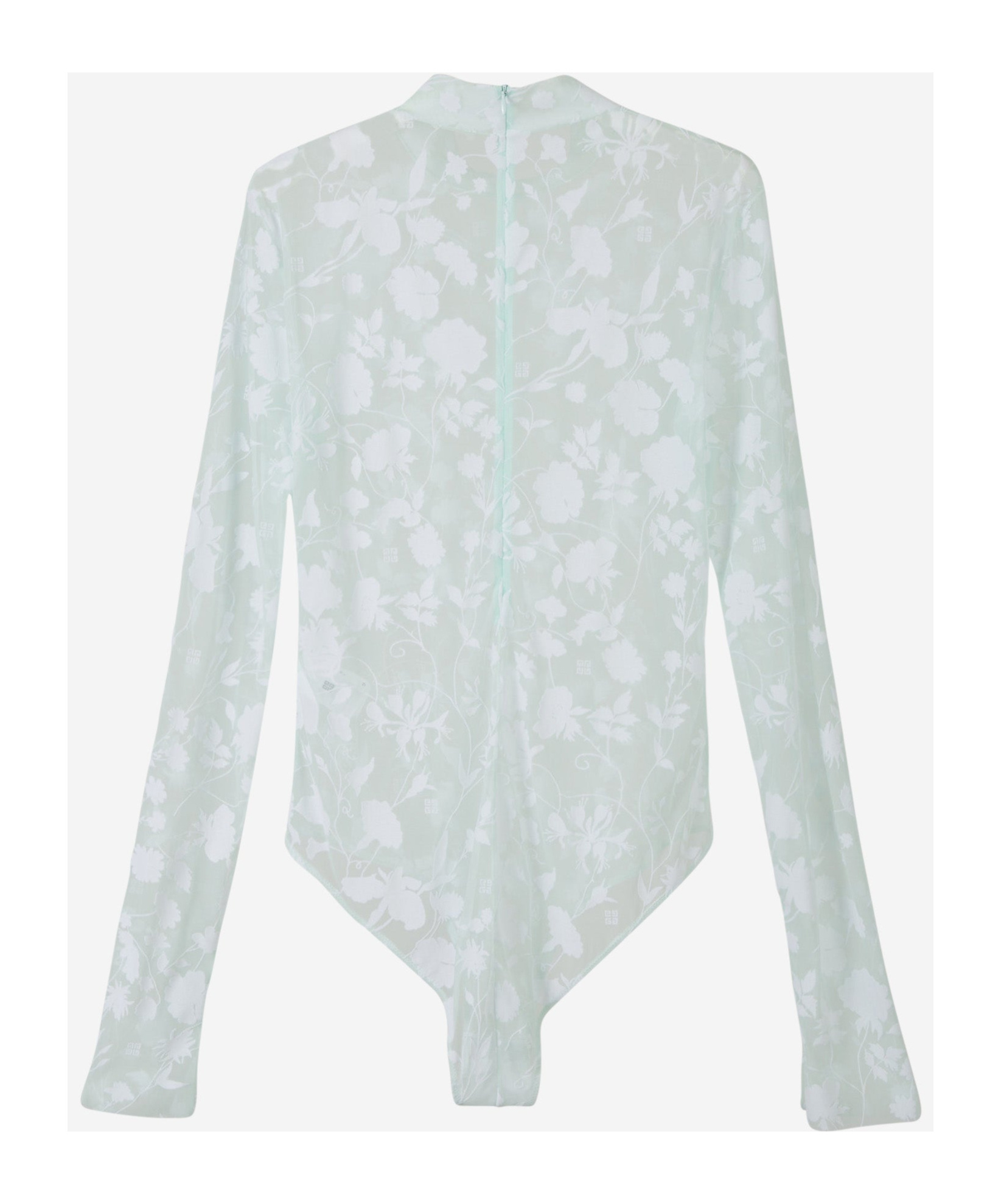 Givenchy Floral-jacquard Sheer Bodysuit In White