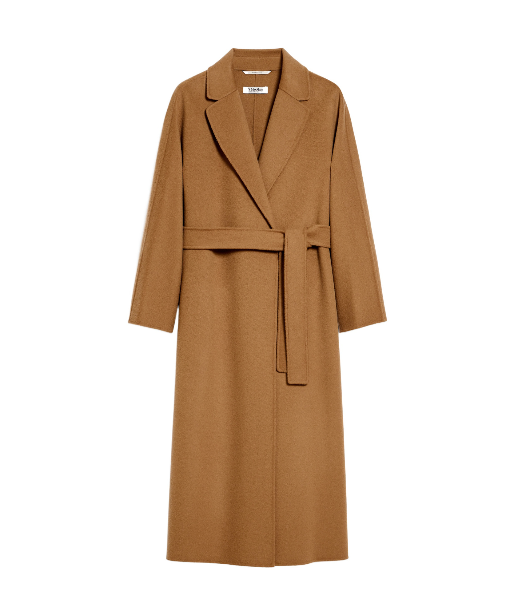 Shop Max Mara 's Belted Long-sleeved Coat In Brown