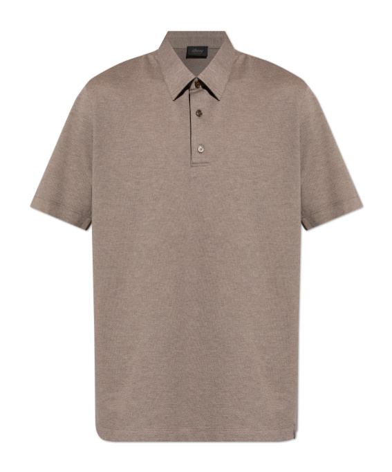 Brioni Short-sleeved Polo Shirt In Brown