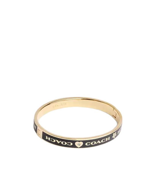 Coach Heart And Star Enamel Bangle In Yellow