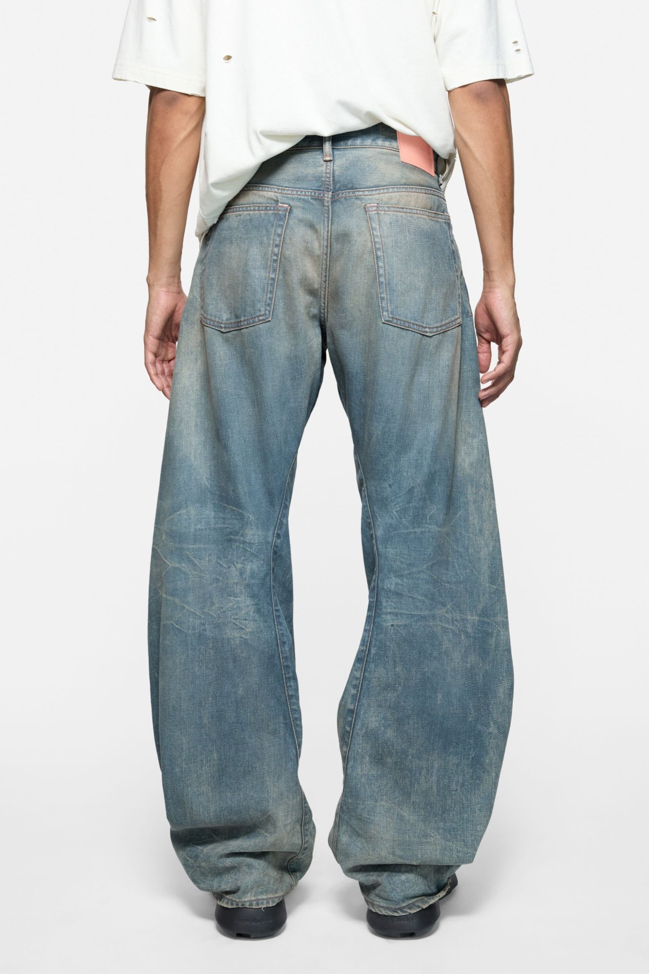 Acne Studios Distressed Denim Trousers In Blue