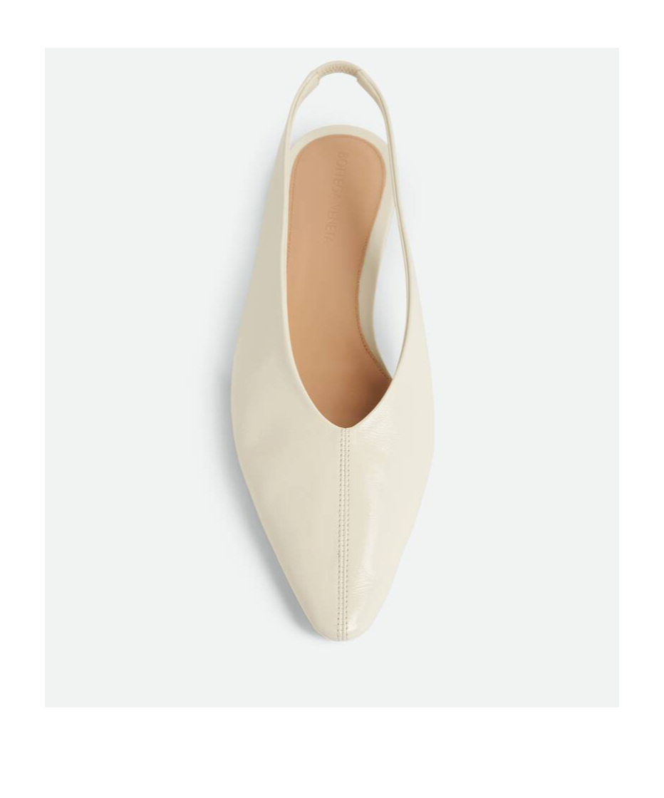 Bottega Veneta 'sofia' White Slingback Ballerinas With Elastic Back In Leather Woman In White