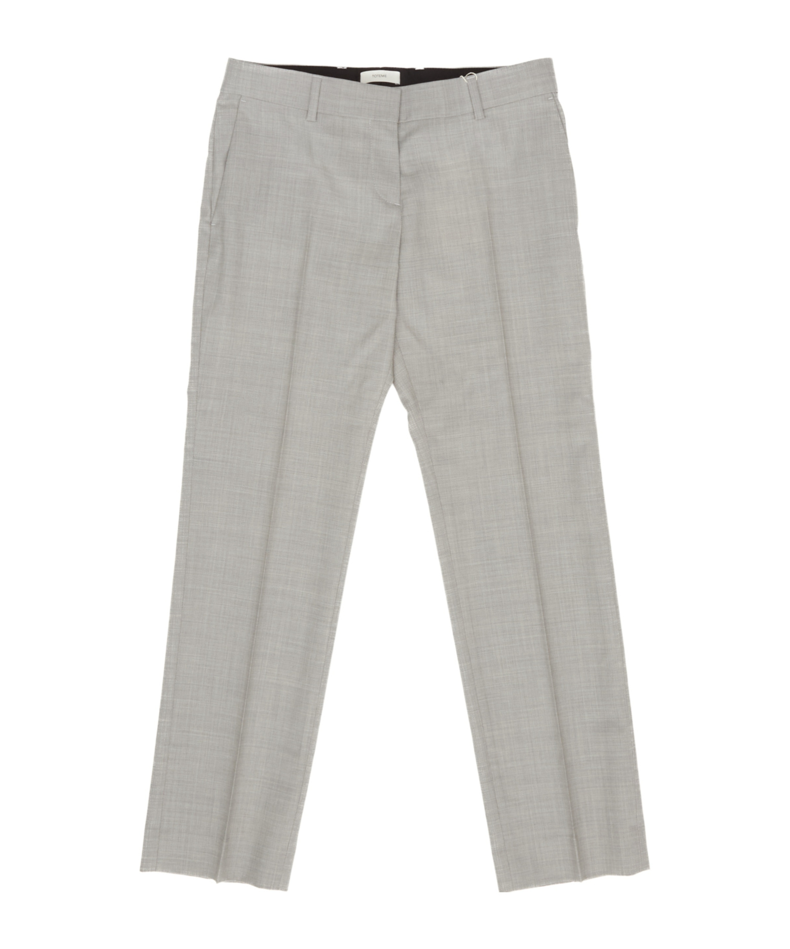 Totême Pleated Straight Leg Pants In Gray