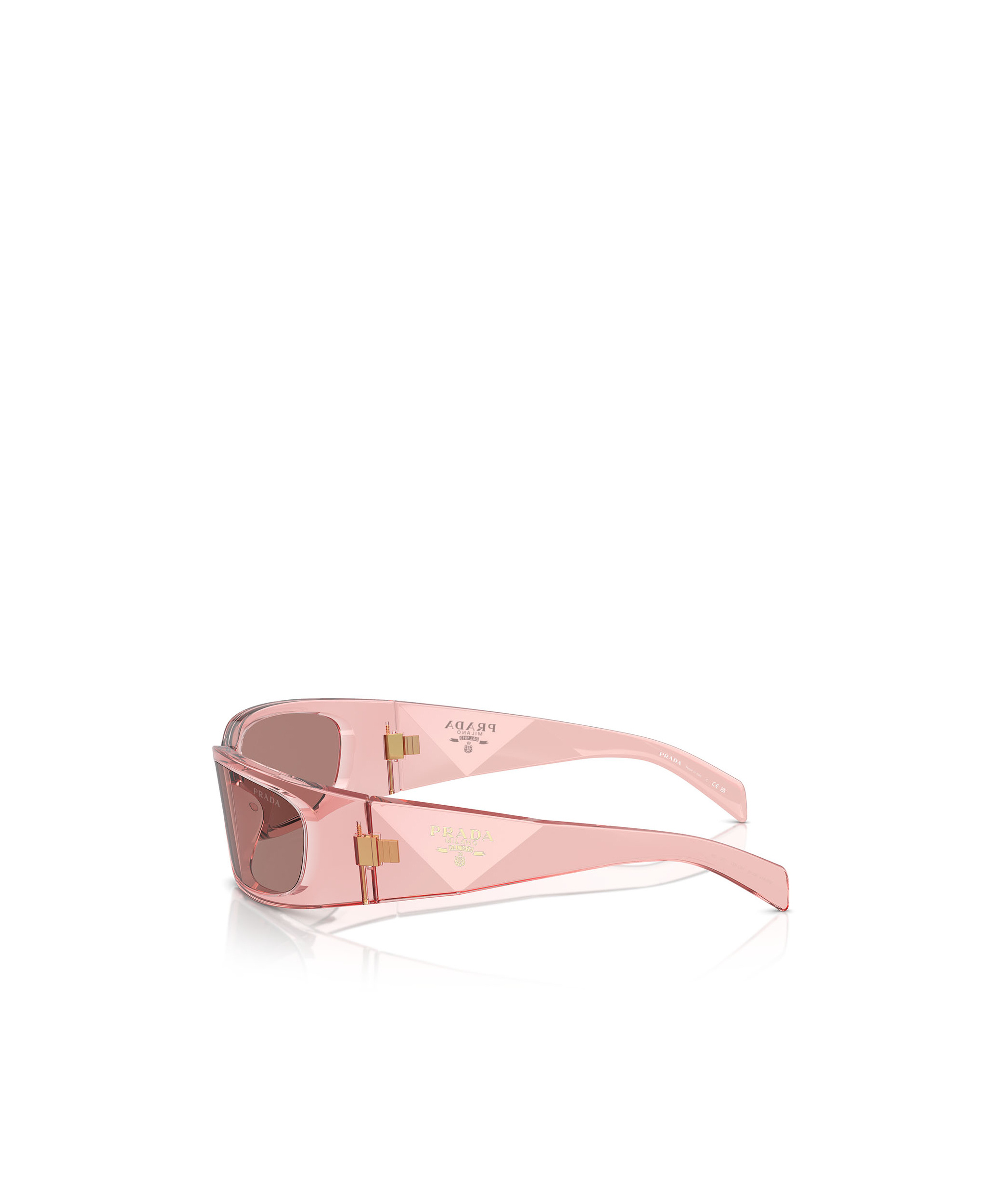 Prada Logo Propionate & Plastic Wrap Sunglasses In Nude