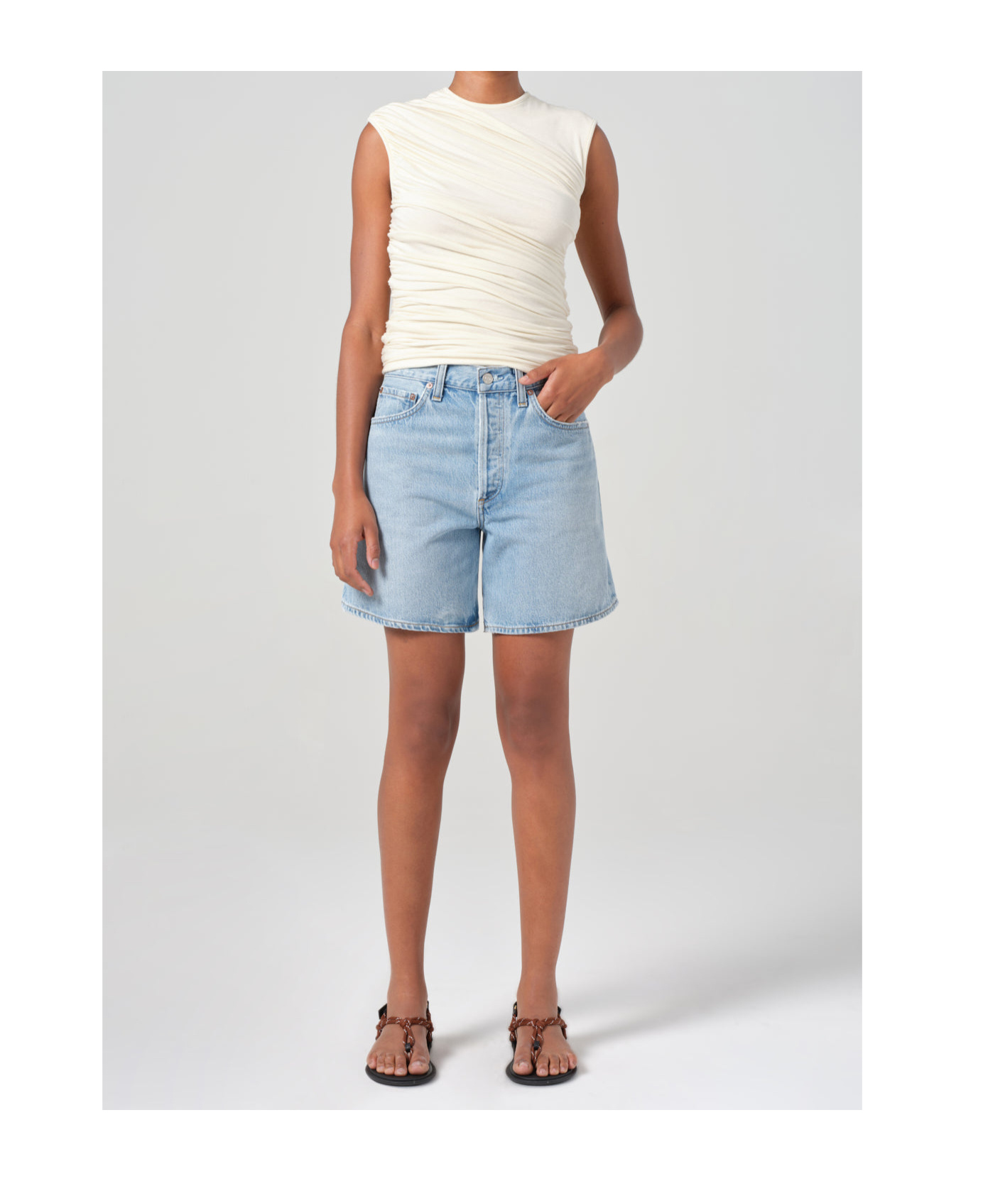Agolde Dame Shorts In Blue
