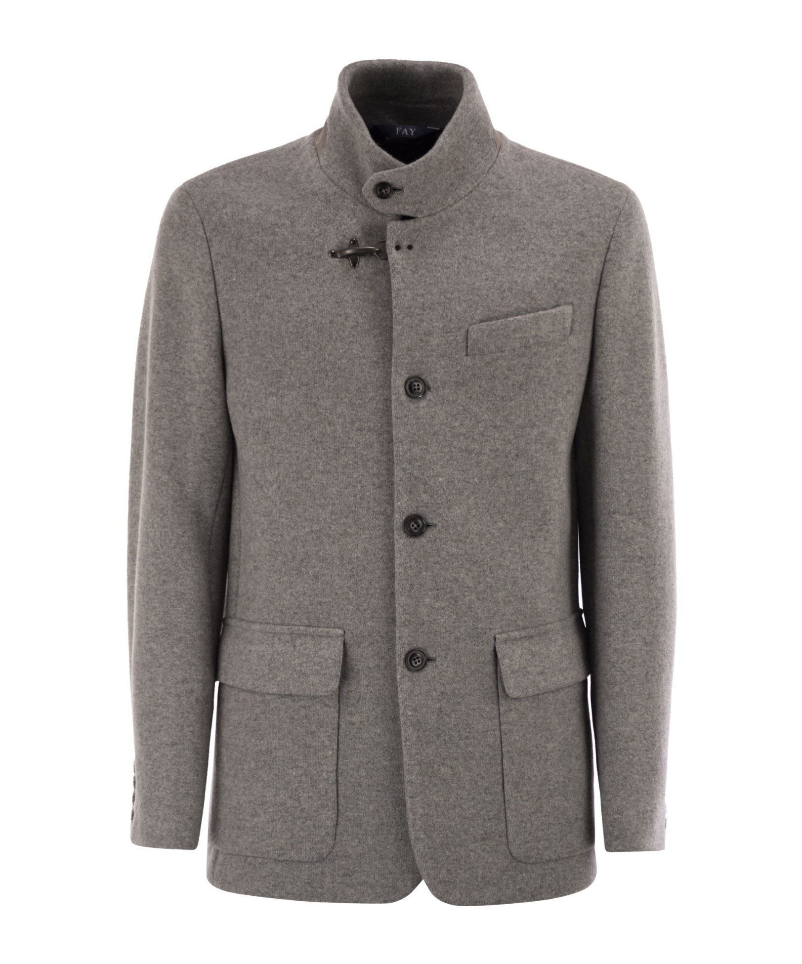 Fay Wool Blend Single Breasted Blazer In Gray