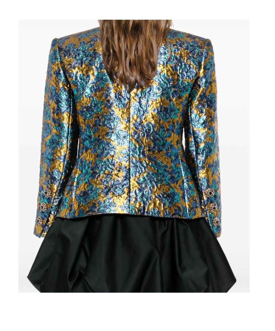 Saint Laurent Long Sleeve Casual Jacket In Blue