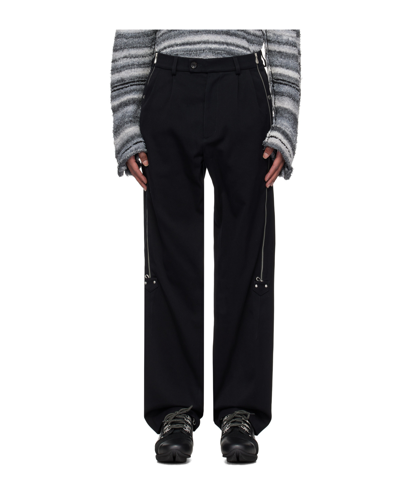 Kiko Kostadinov Waistband Loop Casual Pants In Black