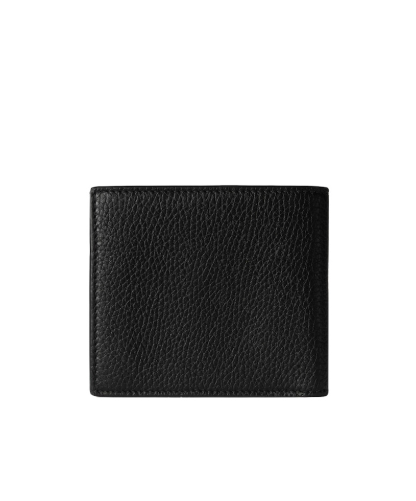Gucci Black Bi-fold Wallet In Grained Leather Men In Black