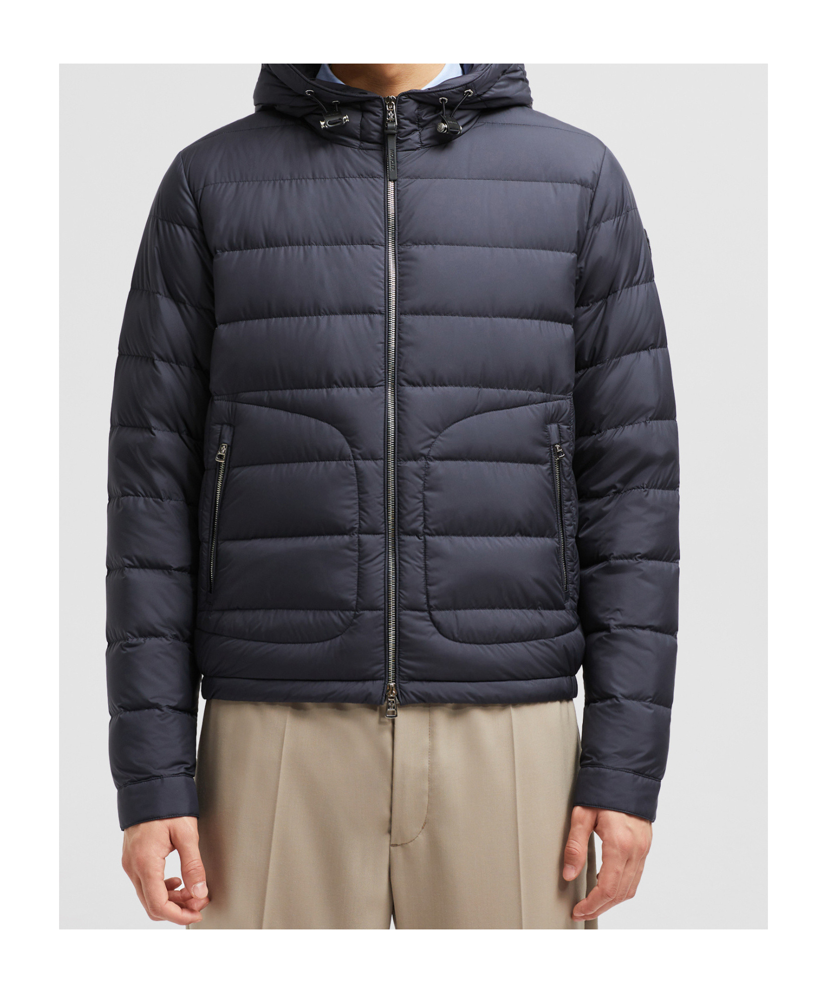Moncler Doudoune Courte À Capuche Sestriere In Blue