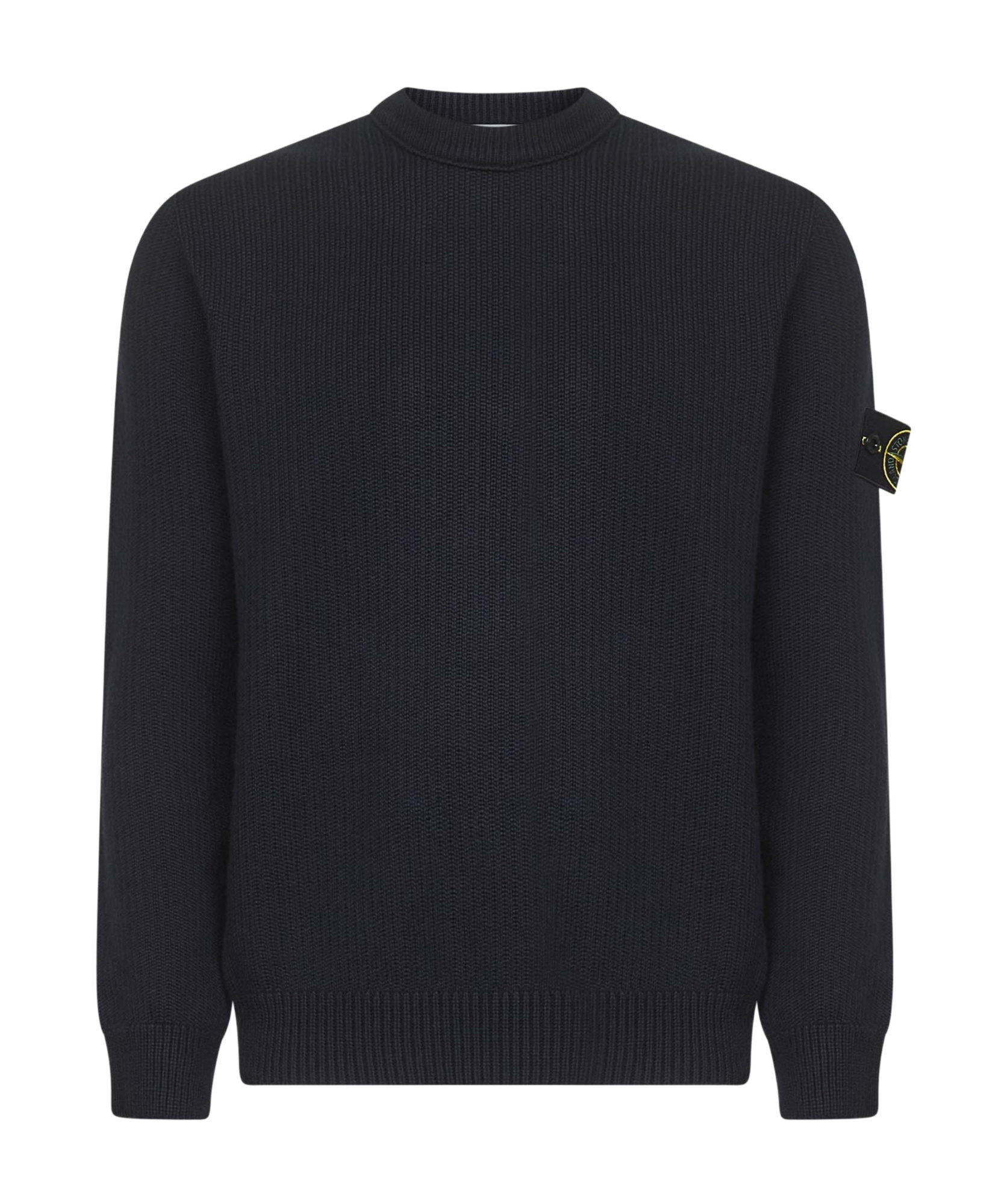Stone Island Black Soft Organic Cotton Crewneck Sweater In Blue