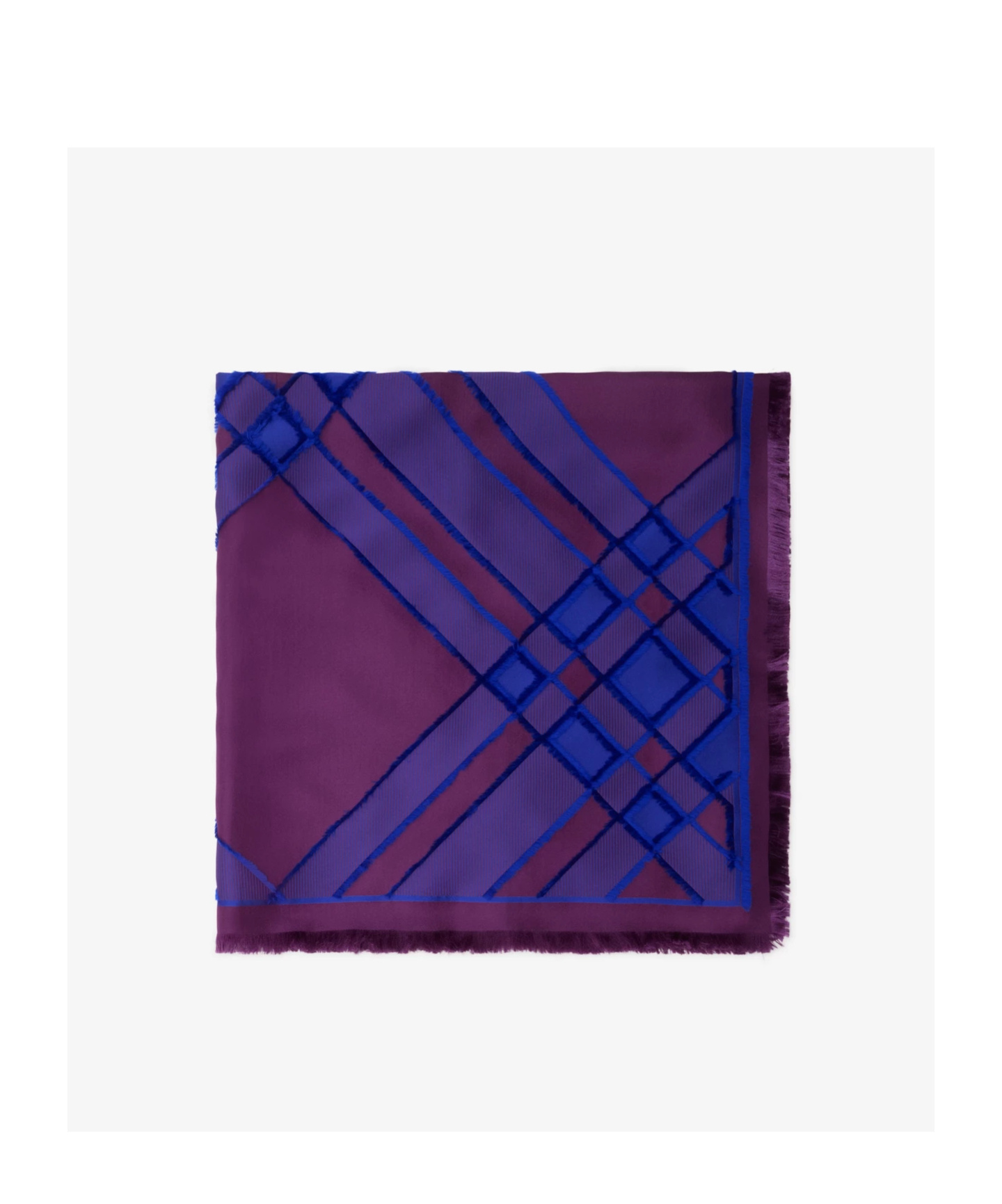 Burberry Check Silk Blend Scarf In Purple