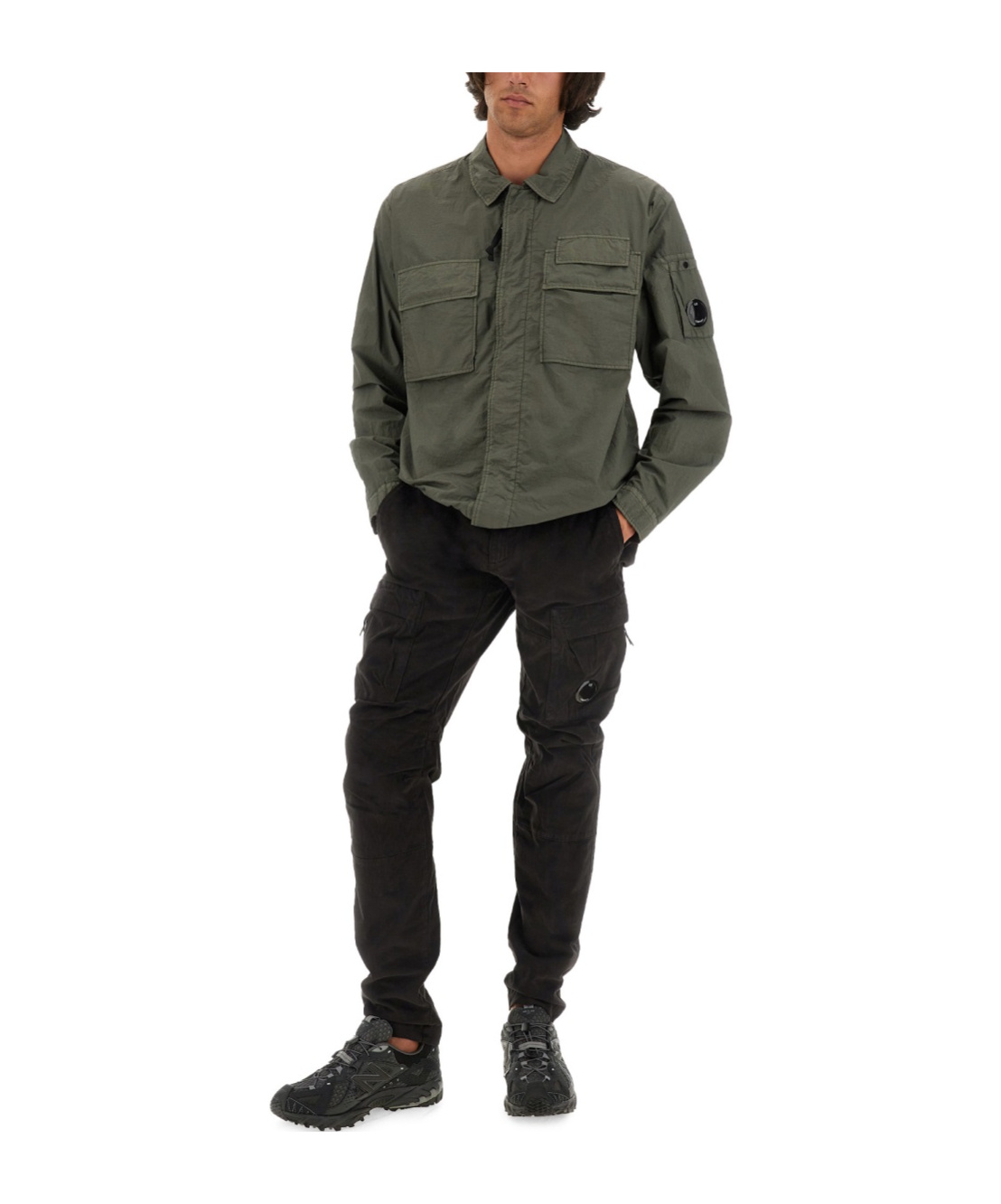C.p. Company Rip-stop Cotton Jacket With Adjustable Drawstring Hem In Black