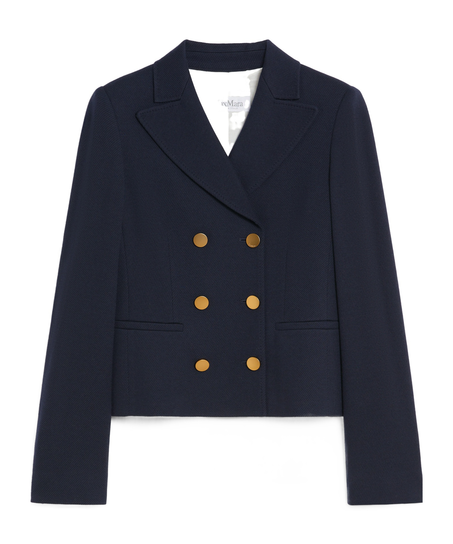 Max Mara Lapel Long-sleeved Suit Coat In Black