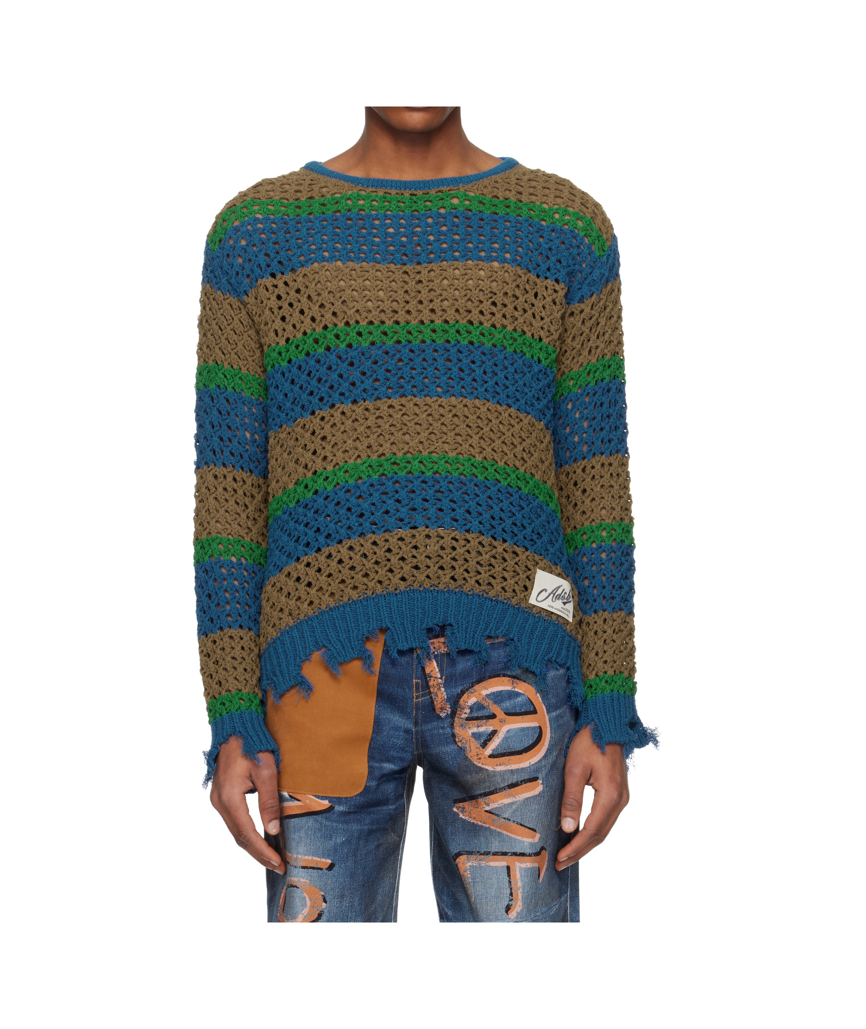 Andersson Bell Multicolor Damaged Stripe Sweater In Multi-color