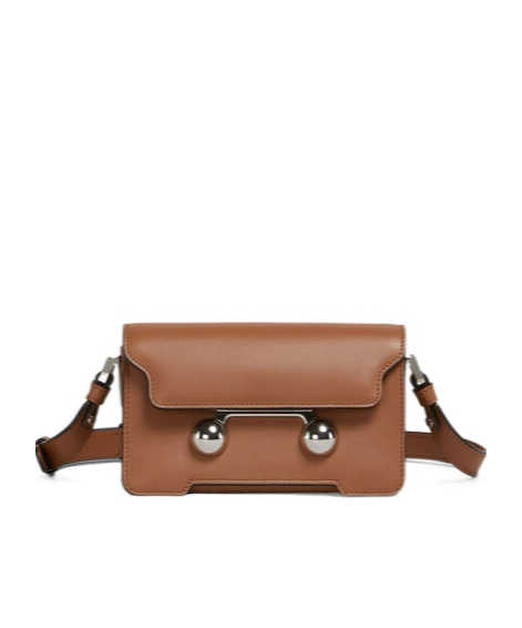 Marni Trunkaroo Foldover-top Mini Shoulder Bag In Brown