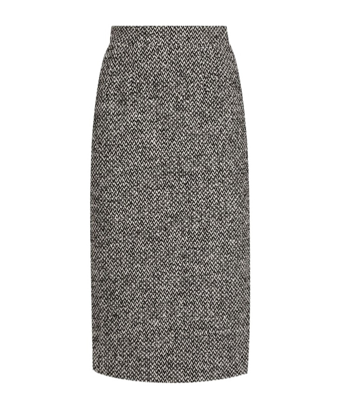 Dolce & Gabbana Tweed Midi Pencil Skirt In Gray