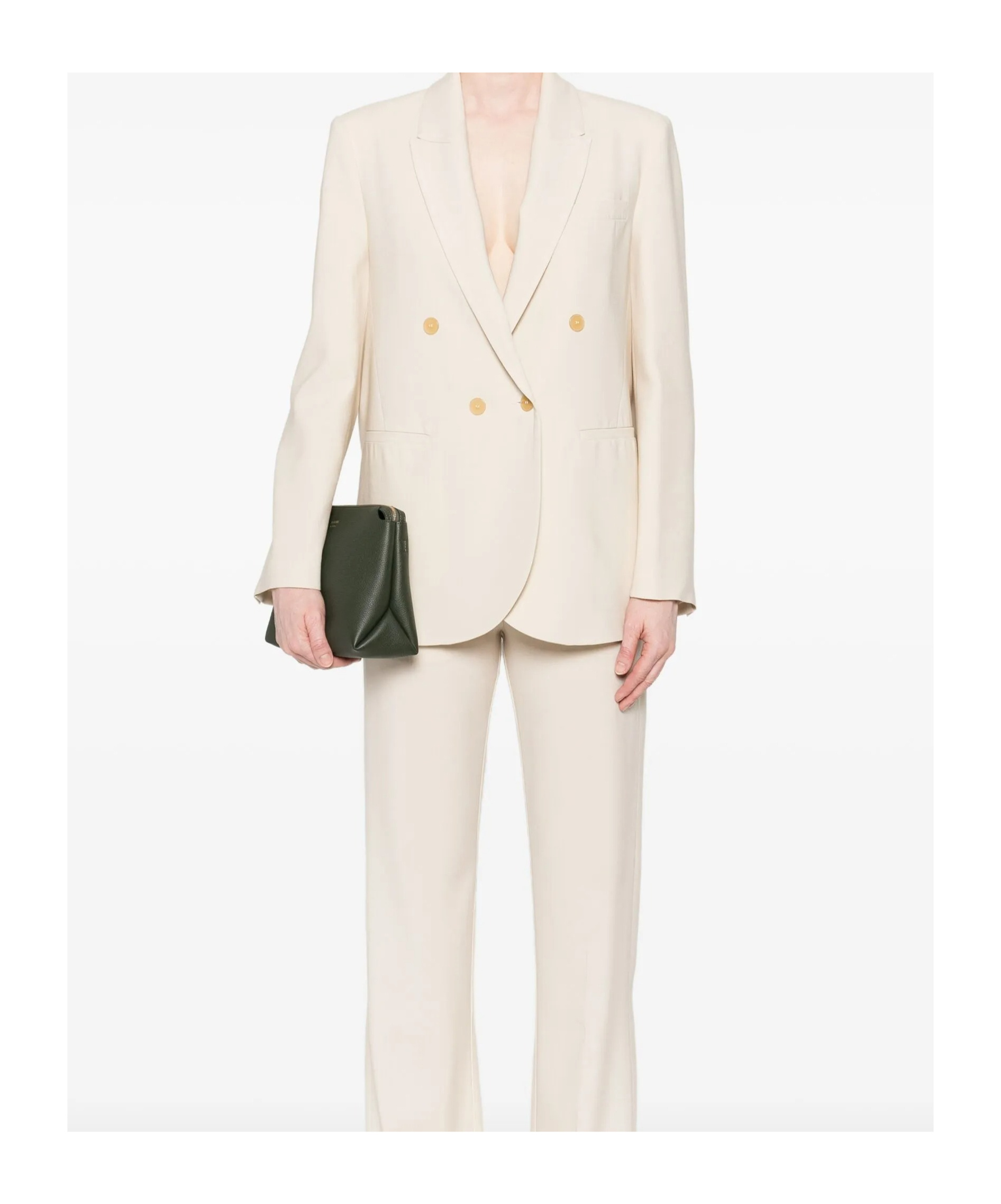 Forte Forte Double-breasted Button Jacket In Neutral