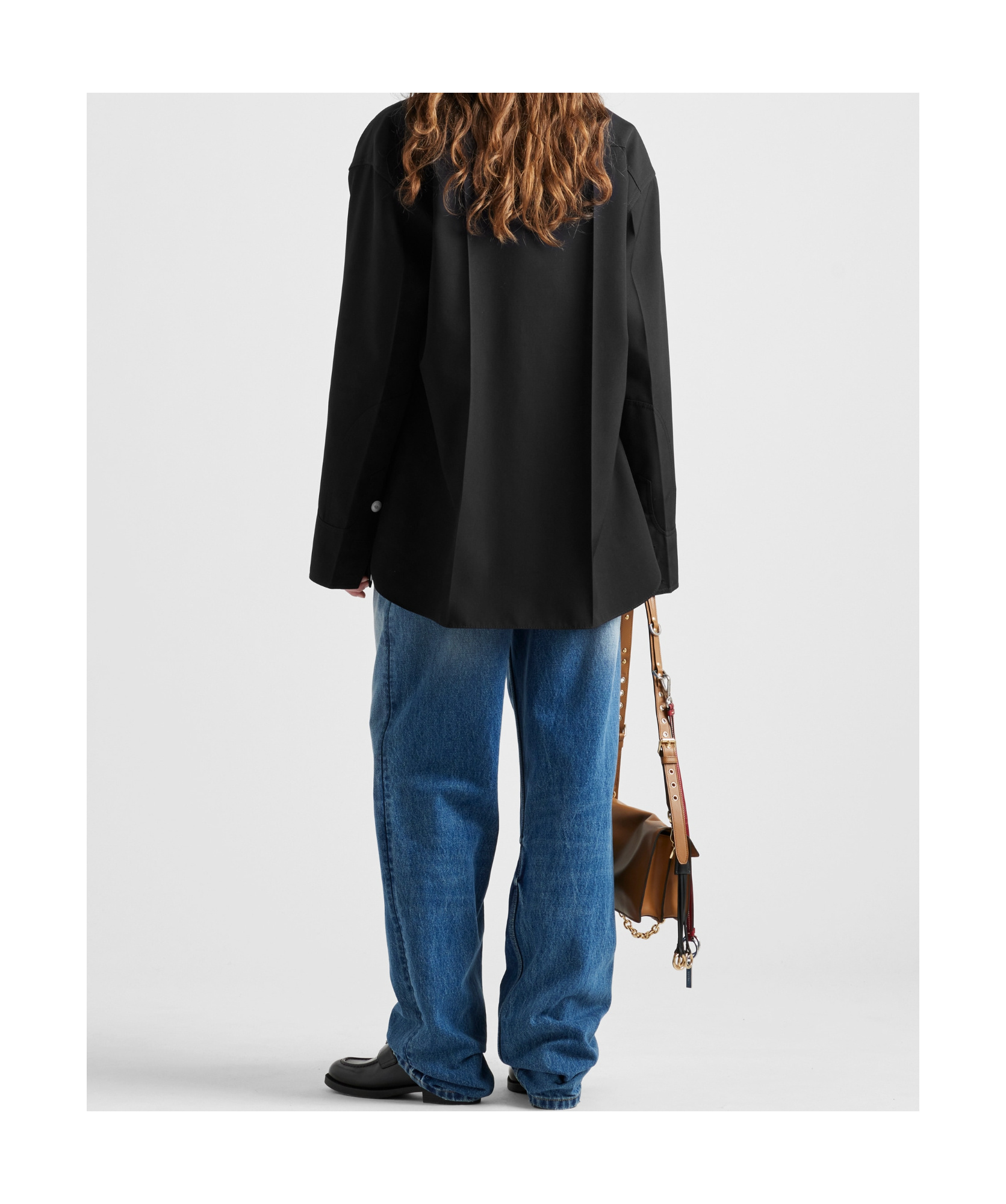 Prada Long-sleeved Shirt In Black