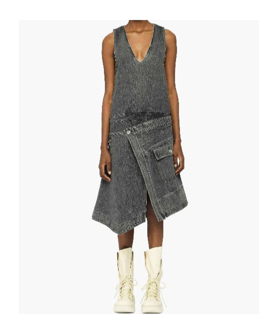 Jw Anderson Wrap Front Sleeveless Dress In Gray