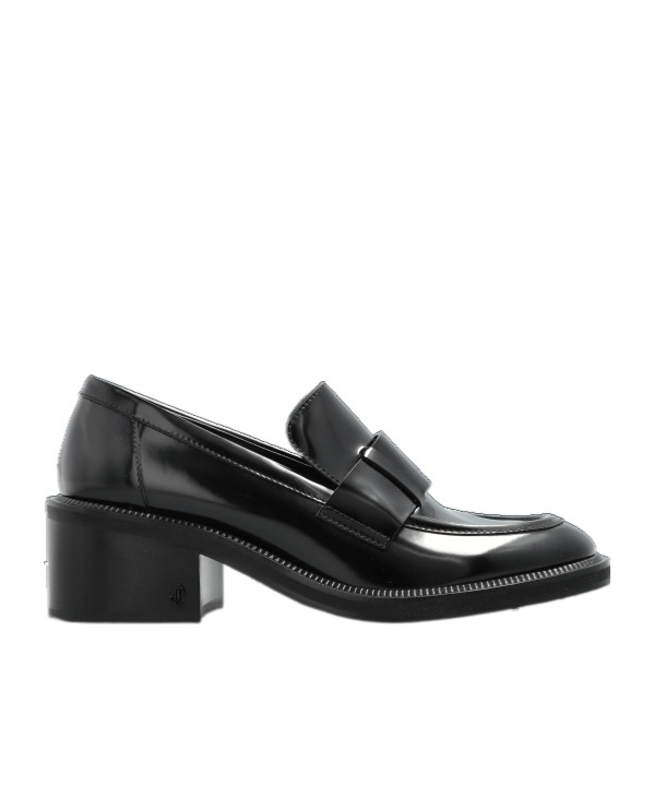 Jimmy Choo 50mm Tylor Leather Block-heel Loafers In Black