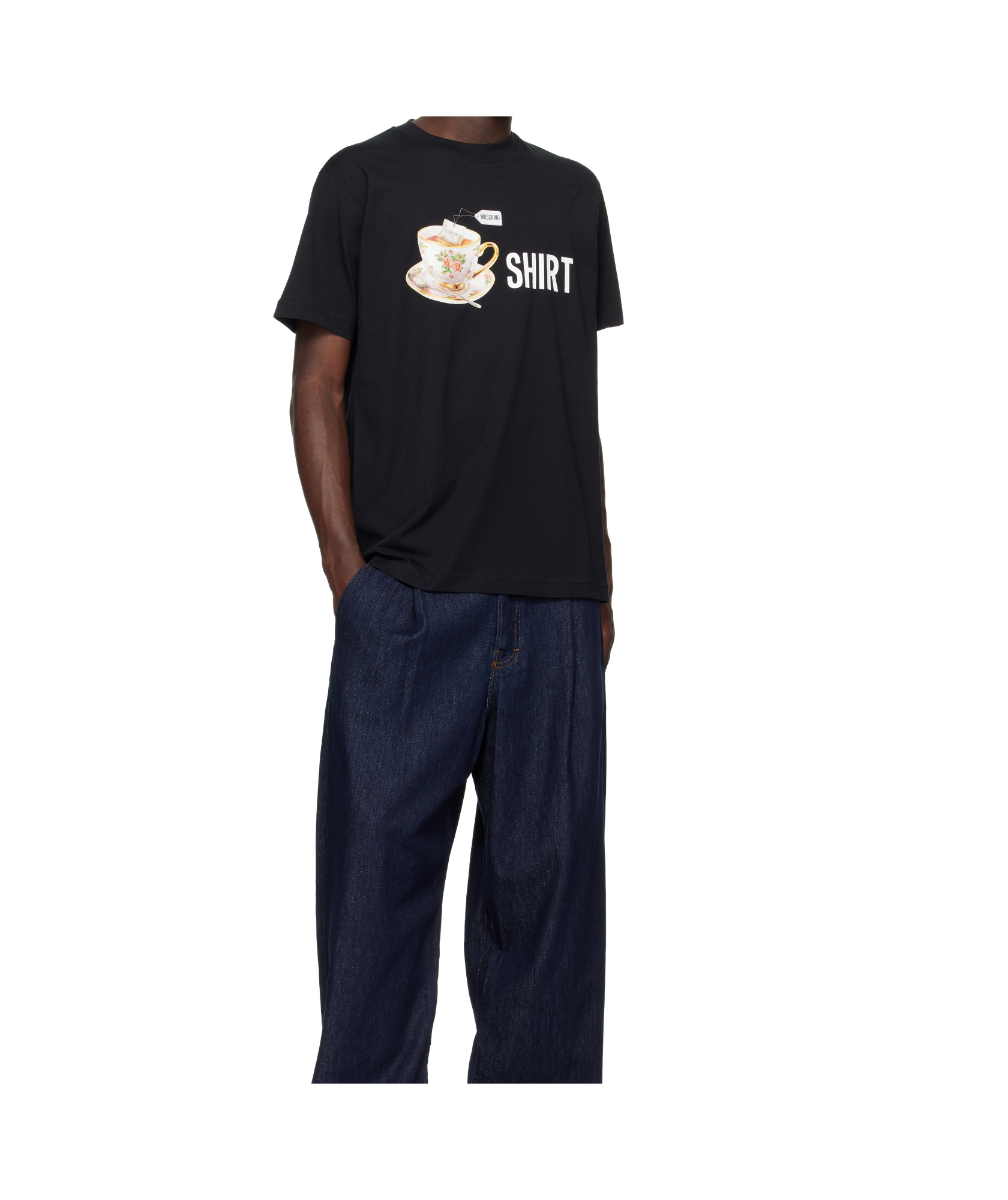 Moschino T-shirt Whit Maxi Print In Black