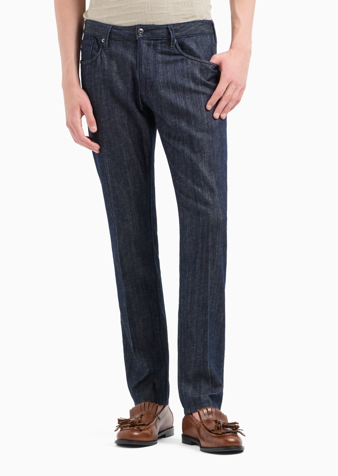 Emporio Armani J06 Slim-fit Comfort-denim Jeans In Black