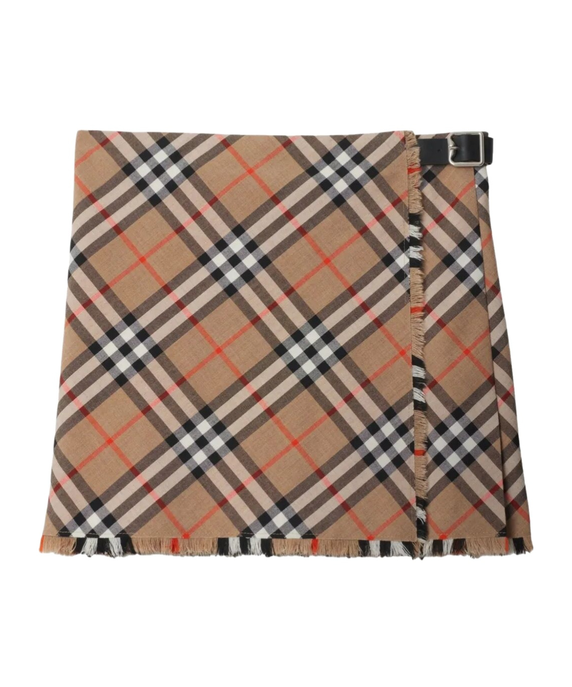 Burberry Checkered Wool-blend Skirt In Brown